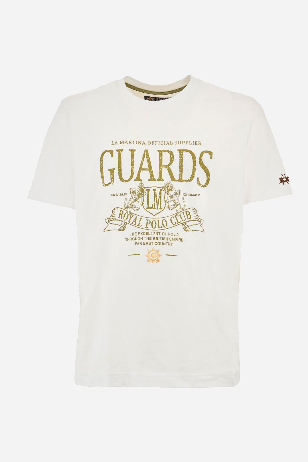 La Martina Regular Fit T-Shirts in Cotton -  YMRG30-JS206- Concorde Fashion#color_white-00001