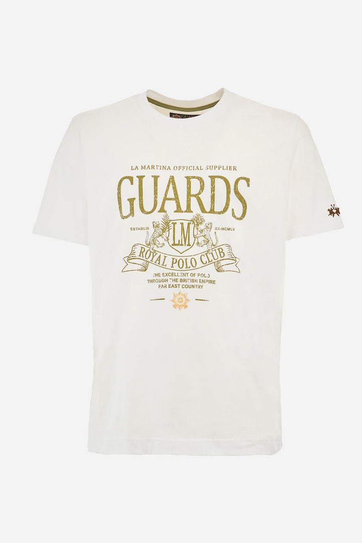 La Martina Regular Fit T-Shirts in Cotton -  YMRG30-JS206- Concorde Fashion#color_white-00001