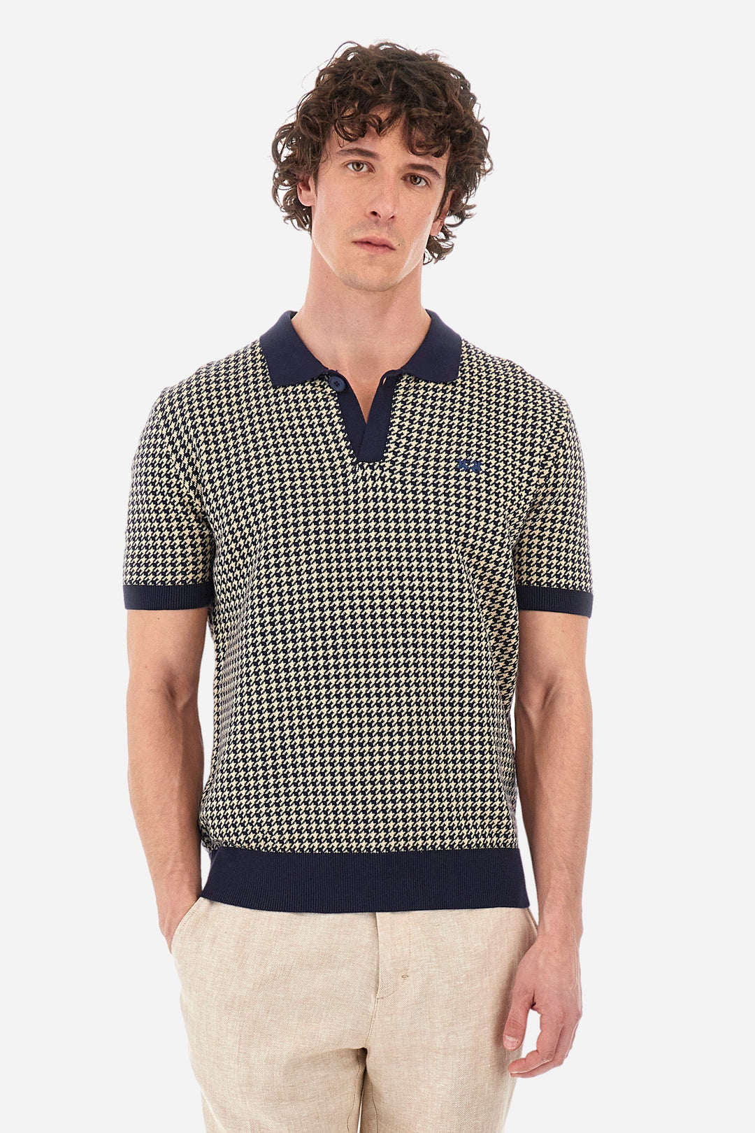 La Martina Regular Fit Sweaters in Cotton -  YMS015-XC008- Concorde Fashion#color_navy-f7105