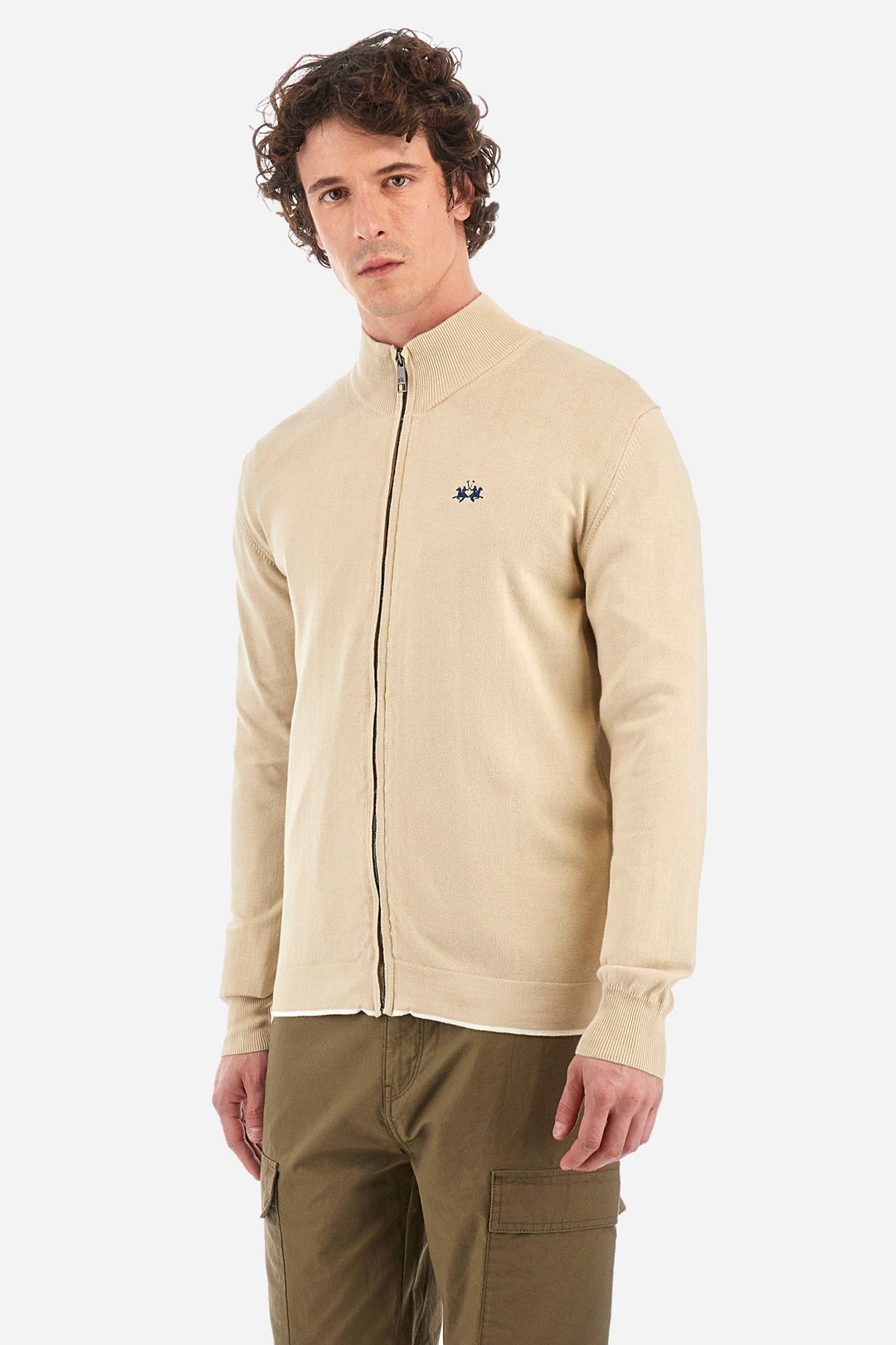 La Martina Regular Fit Sweaters in Cotton -  YMS019-XC008- Concorde Fashion#color_ beige-04022