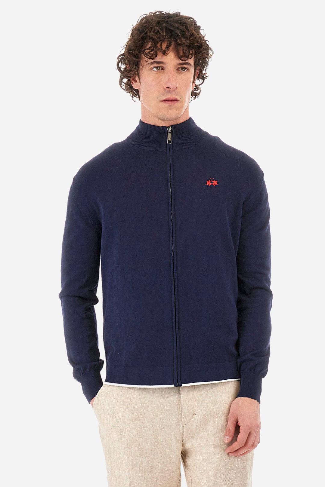 La Martina Regular Fit Sweaters in Cotton -  YMS019-XC008- Concorde Fashion#color_navy-07017