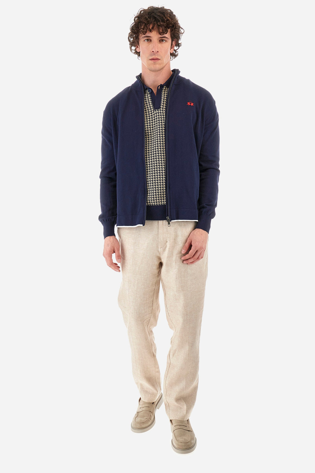 La Martina Regular Fit Sweaters in Cotton -  YMS019-XC008- Concorde Fashion#color_navy-07017