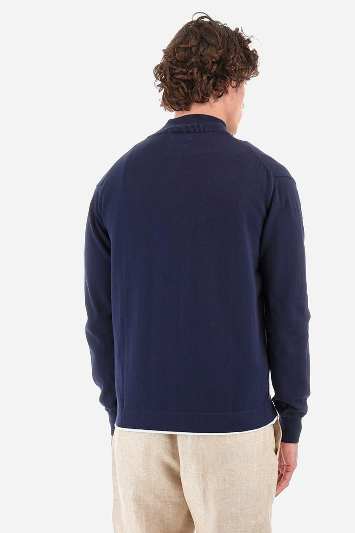 La Martina Regular Fit Sweaters in Cotton -  YMS019-XC008- Concorde Fashion#color_navy-07017