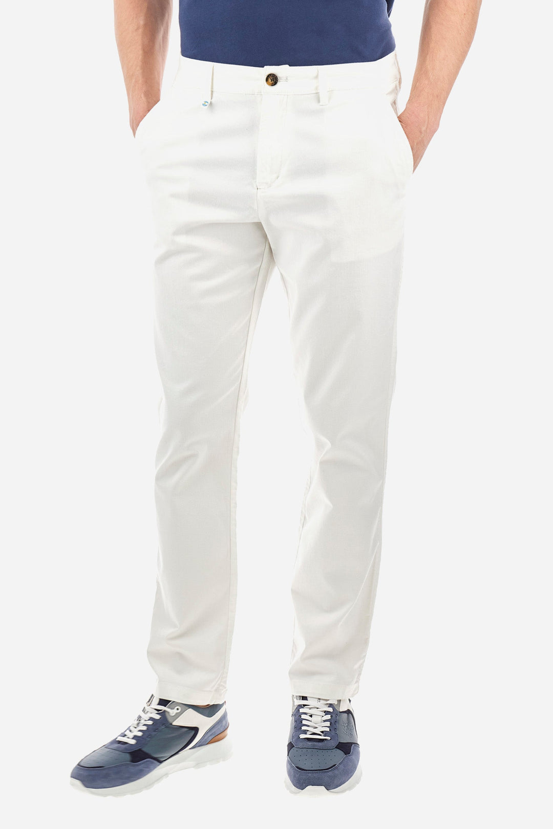 La Martina Regular Fit Chinos in Cotton Mix -  YMT002-TW417- Concorde Fashion#color_white-00002