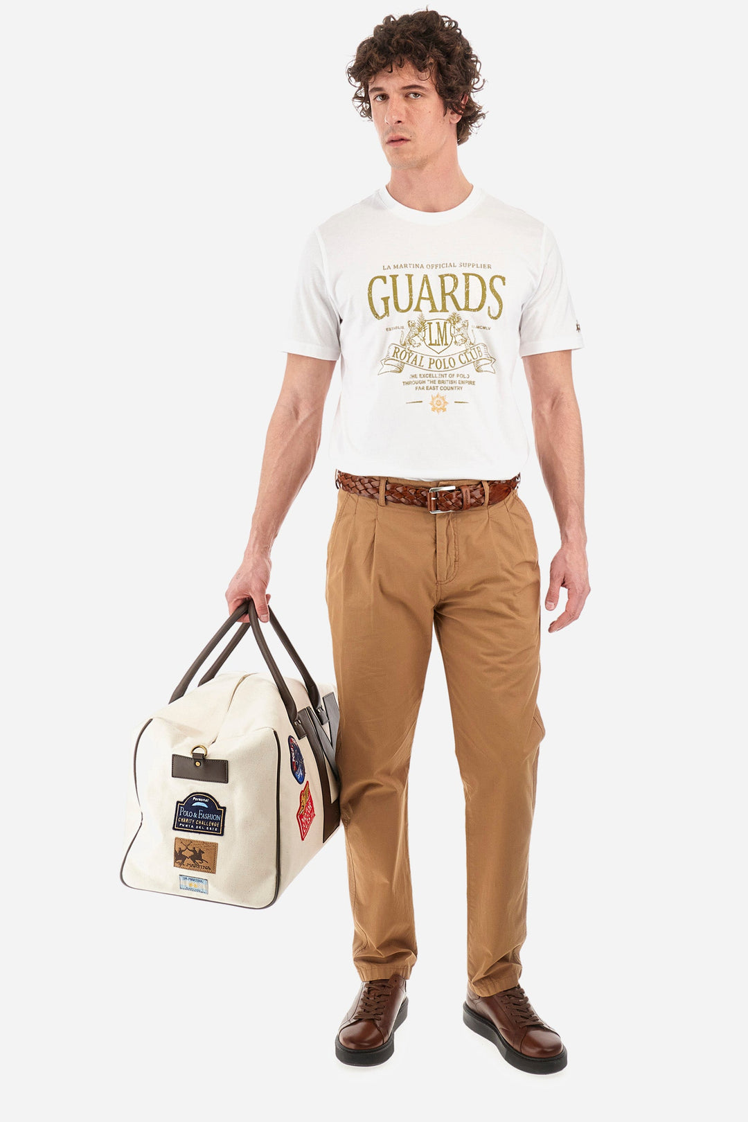 La Martina Regular Fit Chinos in Cotton -  YMT011-PP688- Concorde Fashion#color_brown-04081