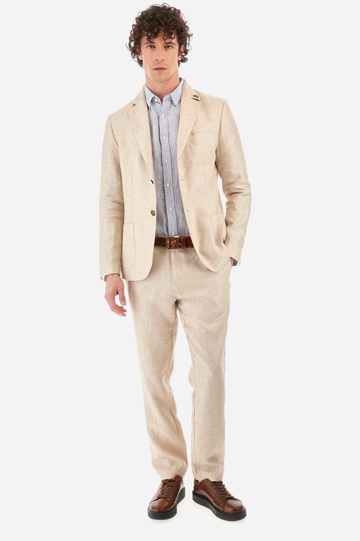 La Martina Regular Fit Chinos in Linen -  YMT012-TL134- Concorde Fashion#color_green-04022
