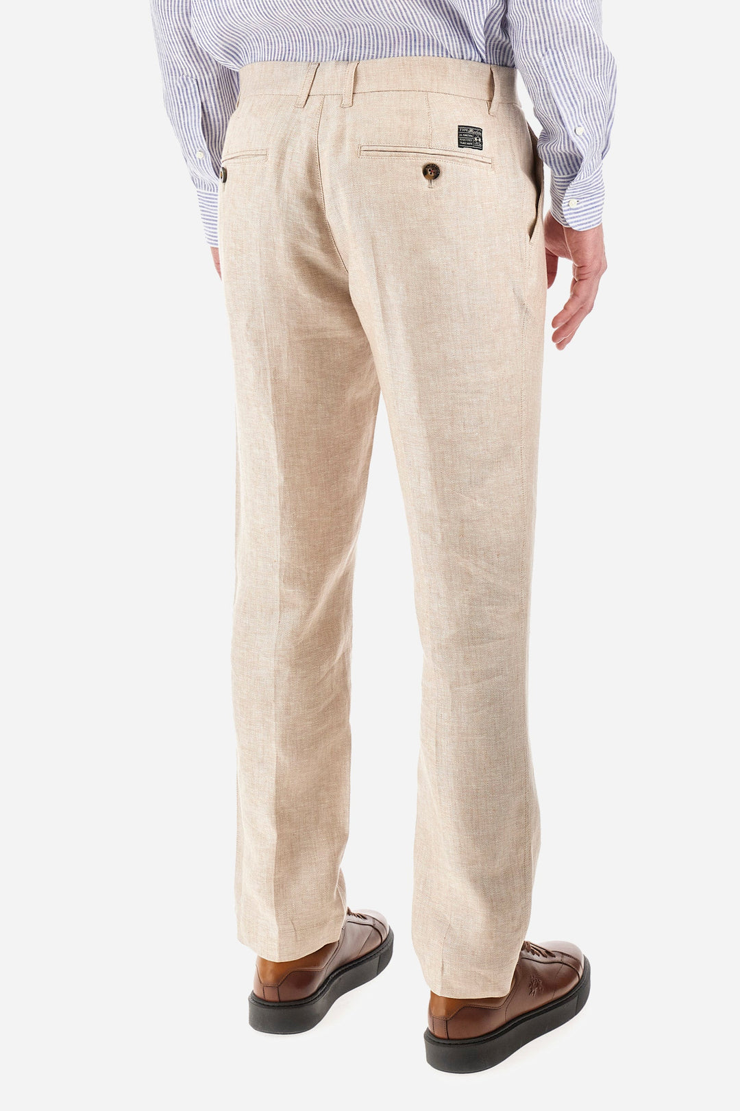 La Martina Regular Fit Chinos in Linen -  YMT012-TL134- Concorde Fashion#color_green-04022