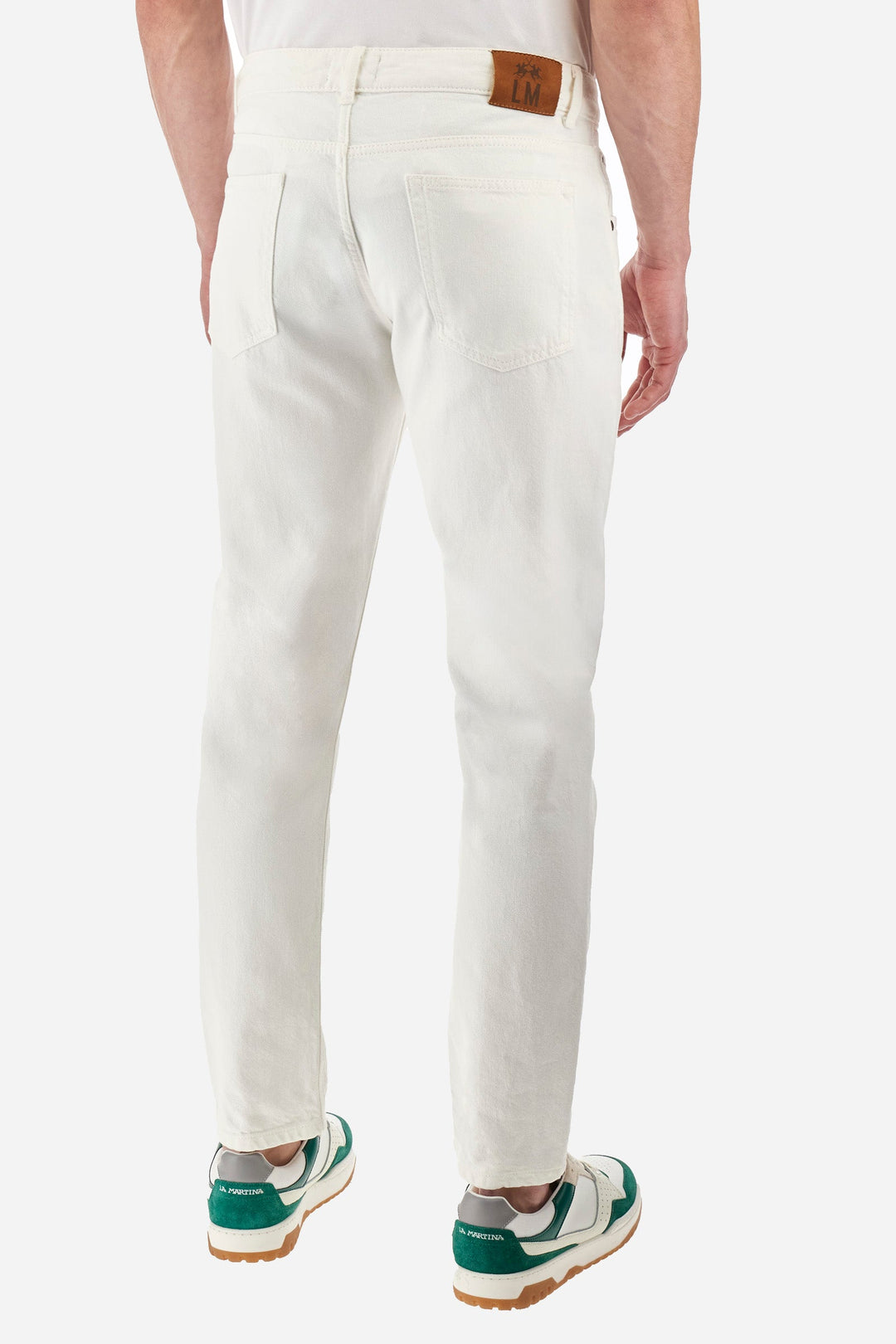 La Martina Regular Fit Trousers in Cotton -  YMT013-TW438- Concorde Fashion#color_white-00001