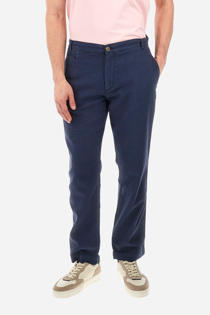 La Martina Regular Fit Chinos in Cotton Mix -  YMT014-TL333- Concorde Fashion#color_navy-07017