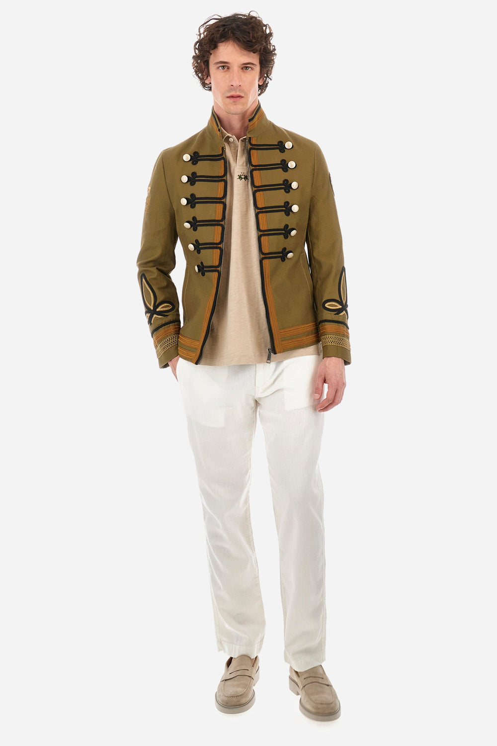 La Martina Regular Fit Chinos in Cotton Mix -  YMT014-TL333- Concorde Fashion#color_white-00002