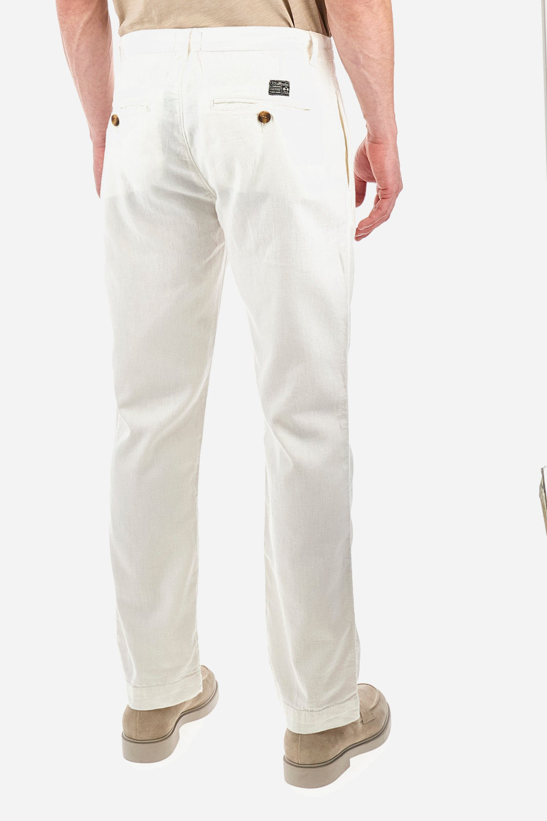 La Martina Regular Fit Chinos in Cotton Mix -  YMT014-TL333- Concorde Fashion#color_white-00002
