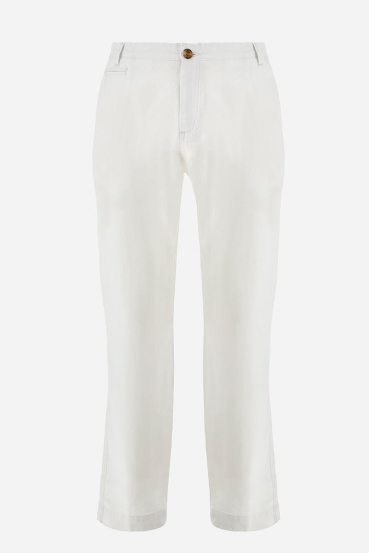 La Martina Regular Fit Chinos in Cotton Mix -  YMT014-TL333- Concorde Fashion#color_white-00002
