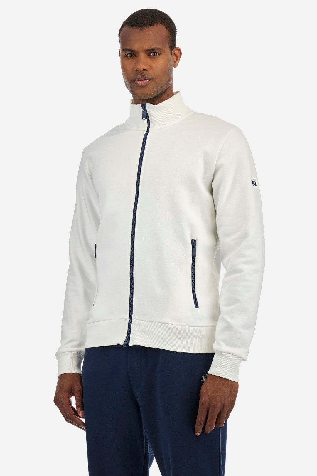 La Martina Sweatshirts Regular Fit in Cotton - ZAHID ZMF004-FP564- Concorde Fashion#color_white-00002