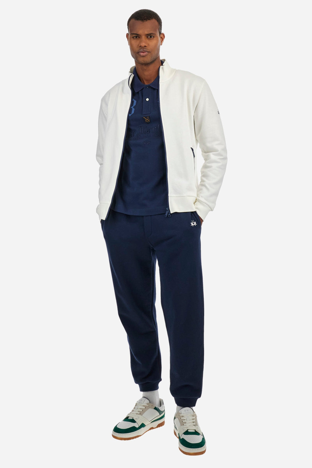 La Martina Sweatshirts Regular Fit in Cotton - ZAHID ZMF004-FP564- Concorde Fashion#color_white-00002