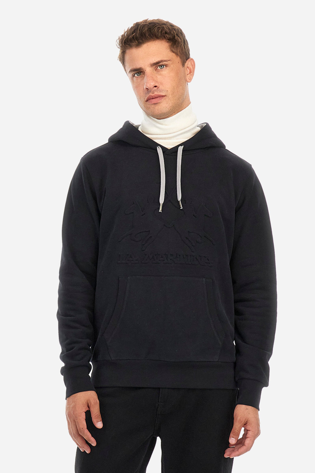 La Martina Hoodies Regular Fit in Cotton - ZACKIE ZMF010-FP575- Concorde Fashion#color_black-09999