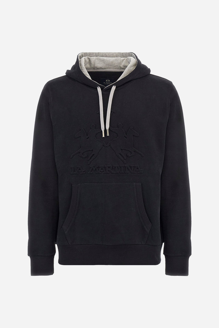 La Martina Hoodies Regular Fit in Cotton - ZACKIE ZMF010-FP575- Concorde Fashion#color_black-09999