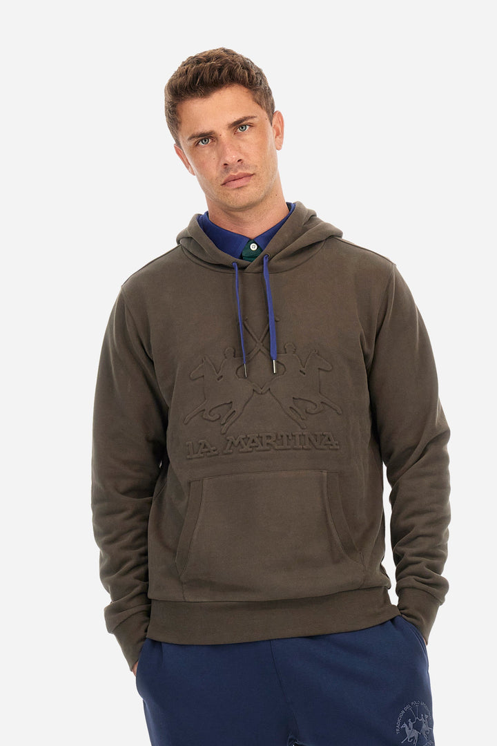 La Martina Hoodies Regular Fit in Cotton - ZACKIE ZMF010-FP575- Concorde Fashion#color_brown-03165