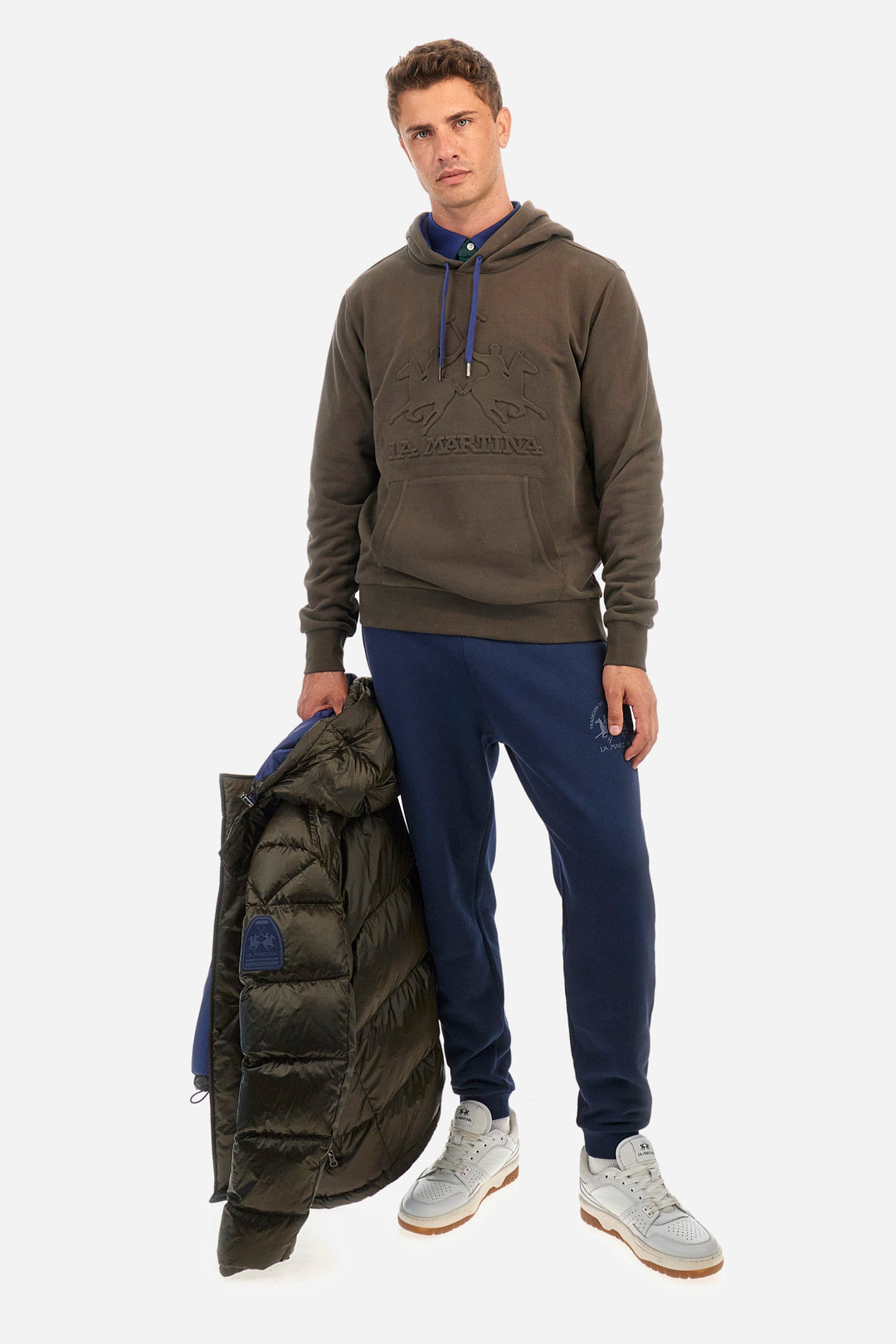 La Martina Hoodies Regular Fit in Cotton - ZACKIE ZMF010-FP575- Concorde Fashion#color_brown-03165