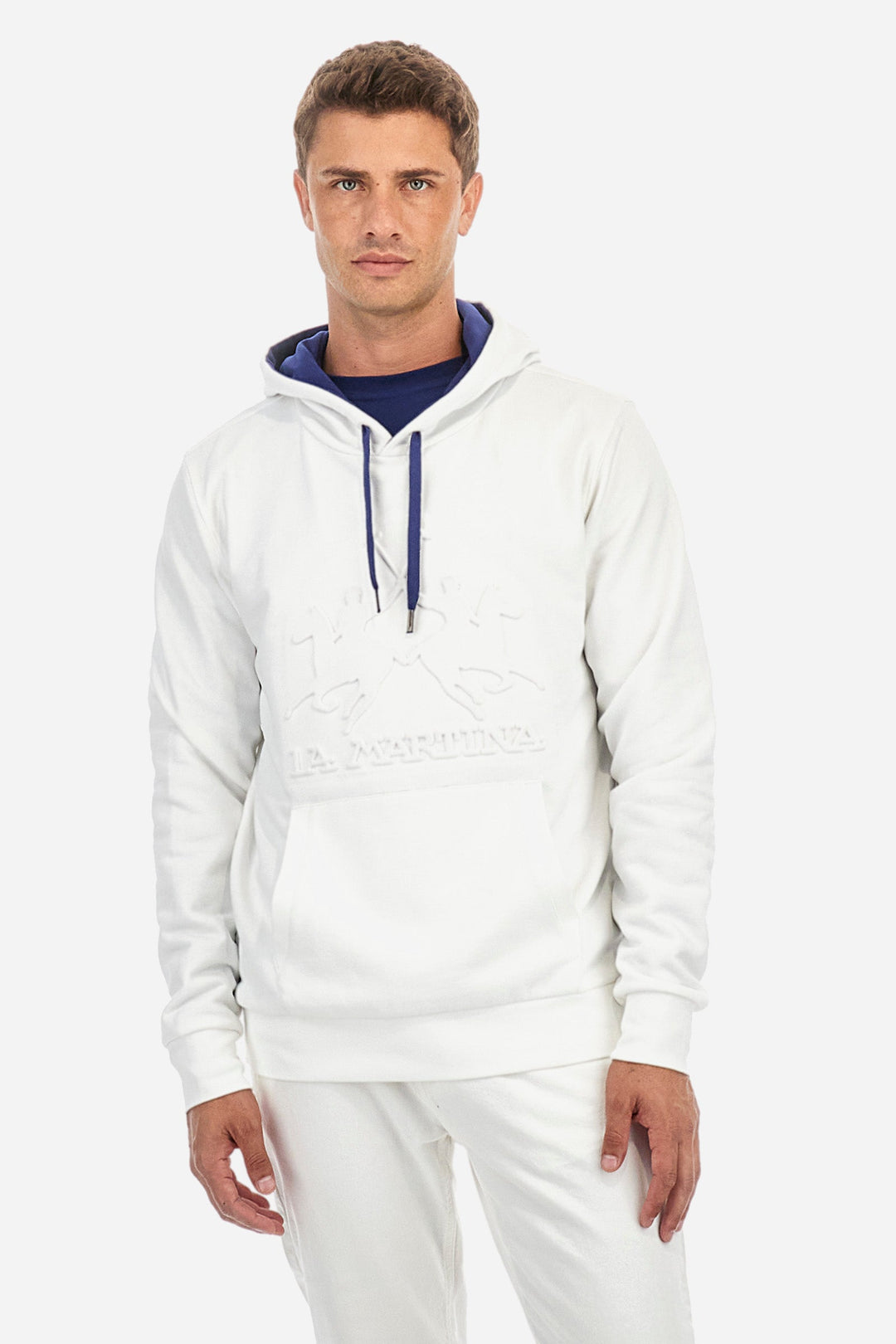 La Martina Hoodies Regular Fit in Cotton - ZACKIE ZMF010-FP575- Concorde Fashion#color_white-00002