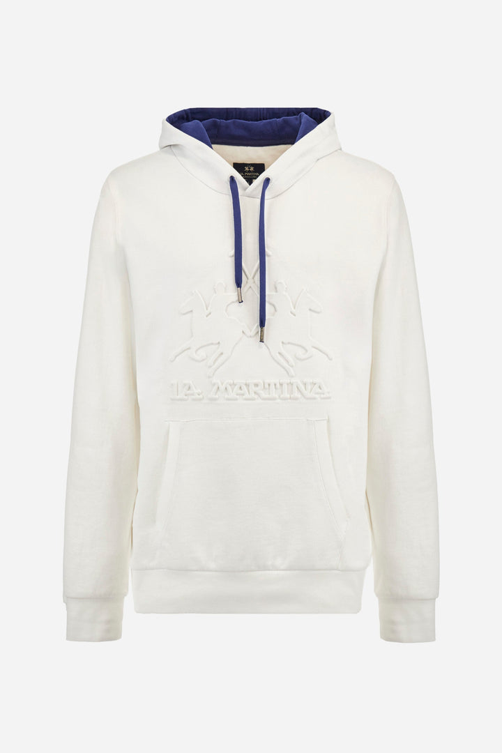 La Martina Hoodies Regular Fit in Cotton - ZACKIE ZMF010-FP575- Concorde Fashion#color_white-00002