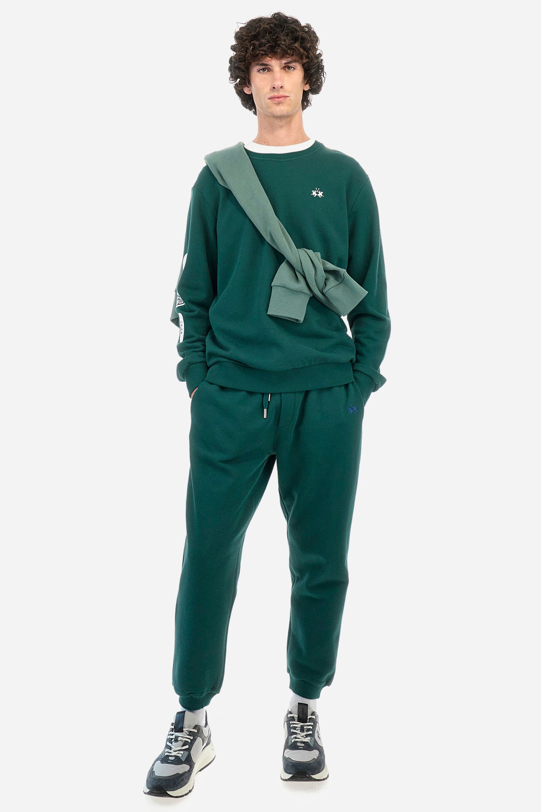 La Martina Sweatshirts Regular Fit in Cotton - ZAHOUR ZMF302-FP564- Concorde Fashion#color_green-03230