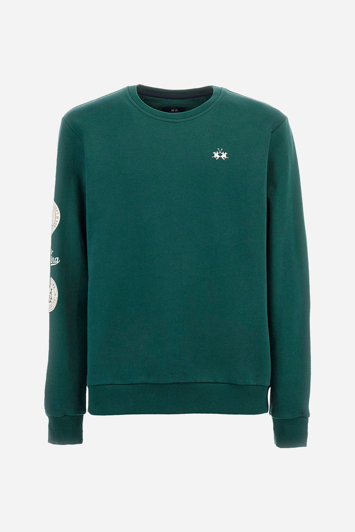 La Martina Sweatshirts Regular Fit in Cotton - ZAHOUR ZMF302-FP564- Concorde Fashion#color_green-03230