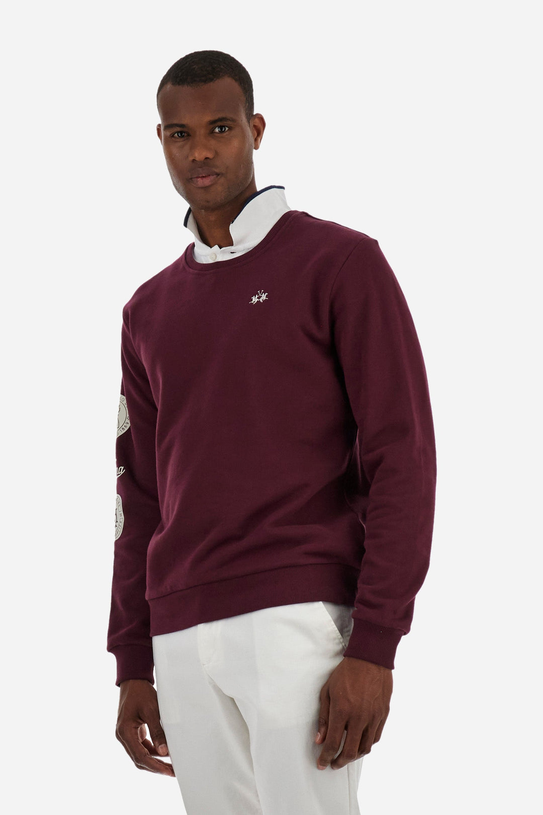 La Martina Sweatshirts Regular Fit in Cotton - ZAHOUR ZMF302-FP564- Concorde Fashion#color_red-06046