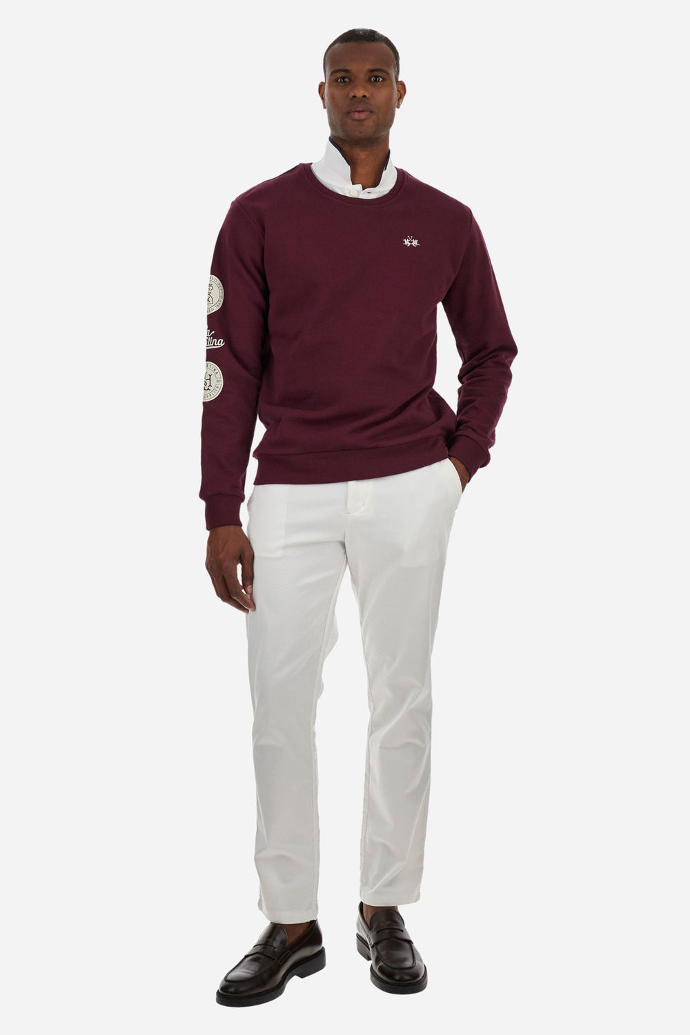 La Martina Sweatshirts Regular Fit in Cotton - ZAHOUR ZMF302-FP564- Concorde Fashion#color_red-06046