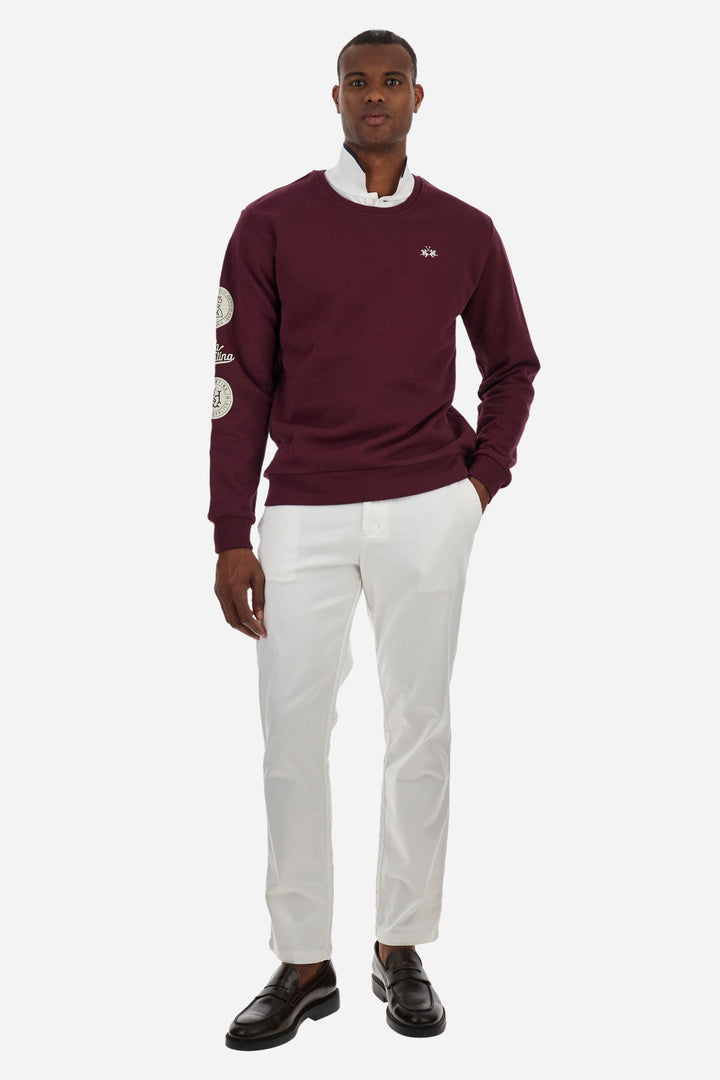 La Martina Sweatshirts Regular Fit in Cotton - ZAHOUR ZMF302-FP564- Concorde Fashion#color_red-06046