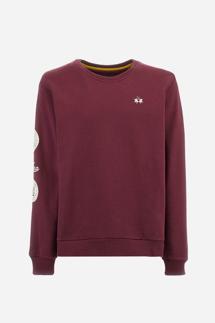 La Martina Sweatshirts Regular Fit in Cotton - ZAHOUR ZMF302-FP564- Concorde Fashion#color_red-06046