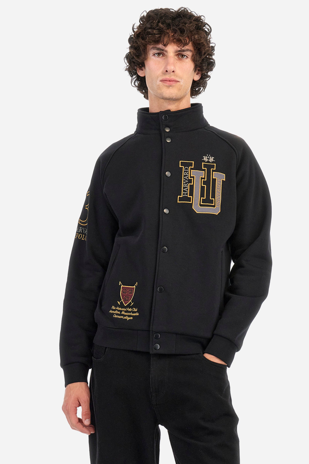La Martina Sweatshirts Comfort Fit in Cotton Mix - ZEPPELIN ZMF306-FP548- Concorde Fashion#color_black-09999