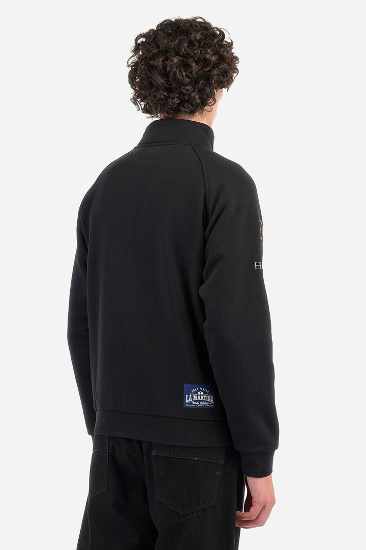 La Martina Sweatshirts Comfort Fit in Cotton Mix - ZEPPELIN ZMF306-FP548- Concorde Fashion#color_black-09999