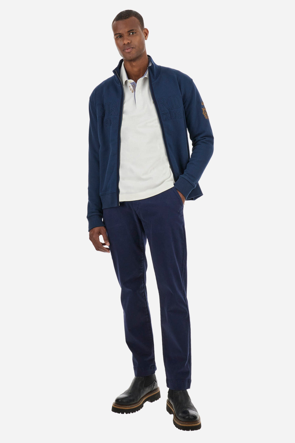 La Martina Sweatshirts Regular Fit in Cotton - ZAFAR ZMFG30-FP559- Concorde Fashion#color_navy-07017
