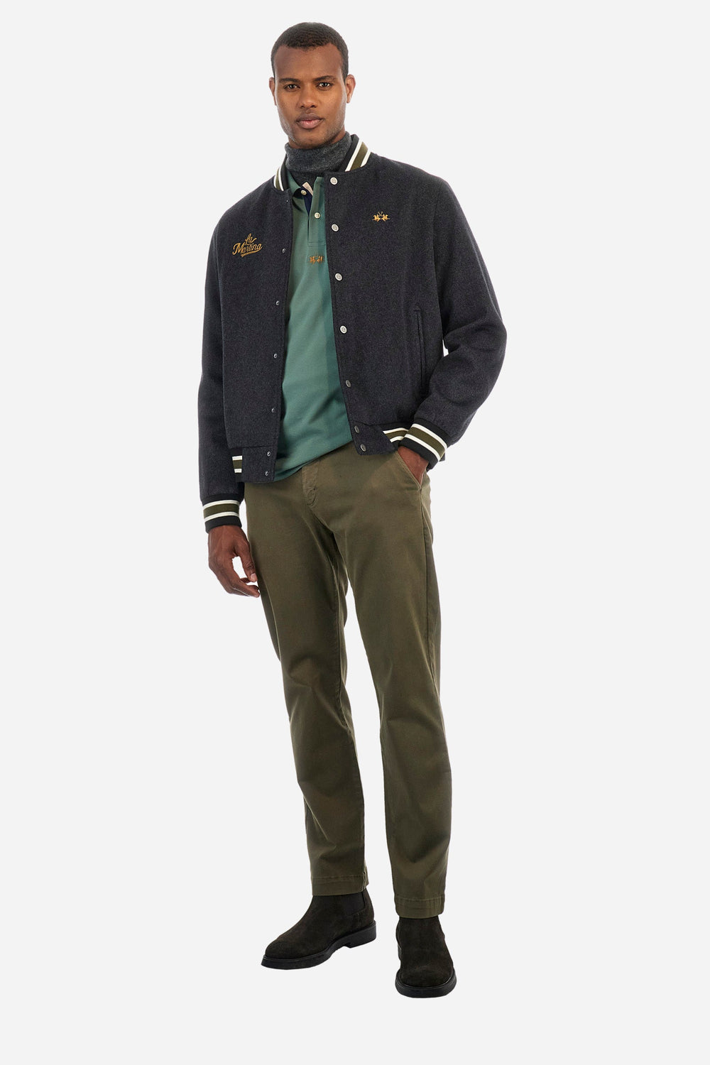 La Martina Casual Jackets Regular Fit in Wool Mix - ZEUS ZMO300-FT044- Concorde Fashion#color_grey-01007