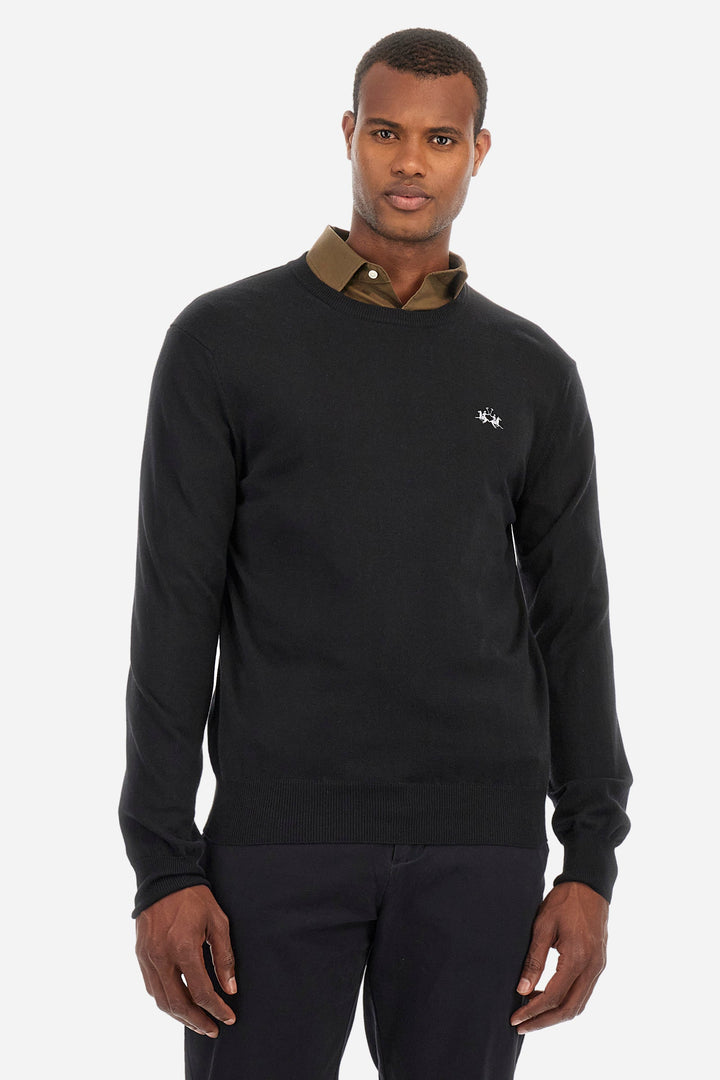 La Martina Sweaters Regular Fit in Cotton Mix - ZAYDEN ZMS002-YW091- Concorde Fashion#color_black-09999