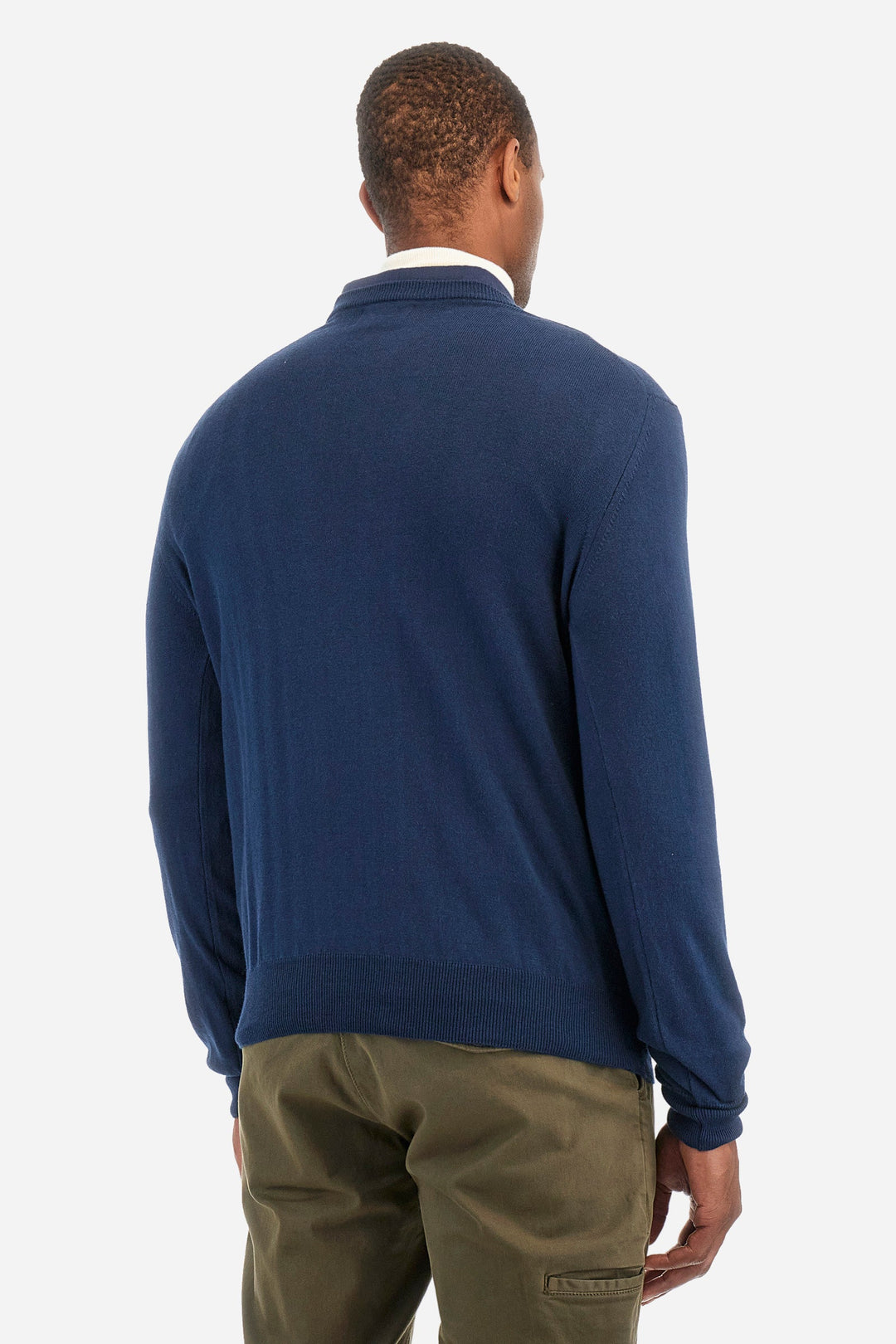 La Martina Sweaters Regular Fit in Cotton Mix - ZAYDEN ZMS002-YW091- Concorde Fashion#color_navy-07017