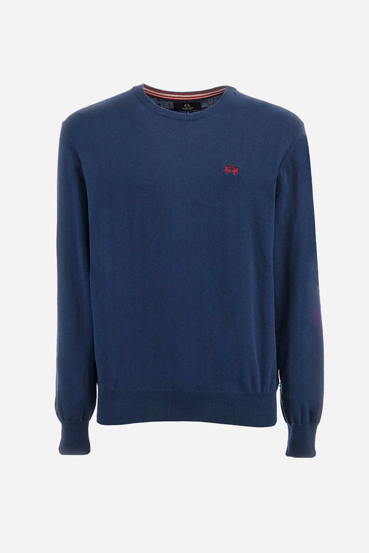 La Martina Sweaters Regular Fit in Cotton Mix - ZAYDEN ZMS002-YW091- Concorde Fashion#color_navy-07017