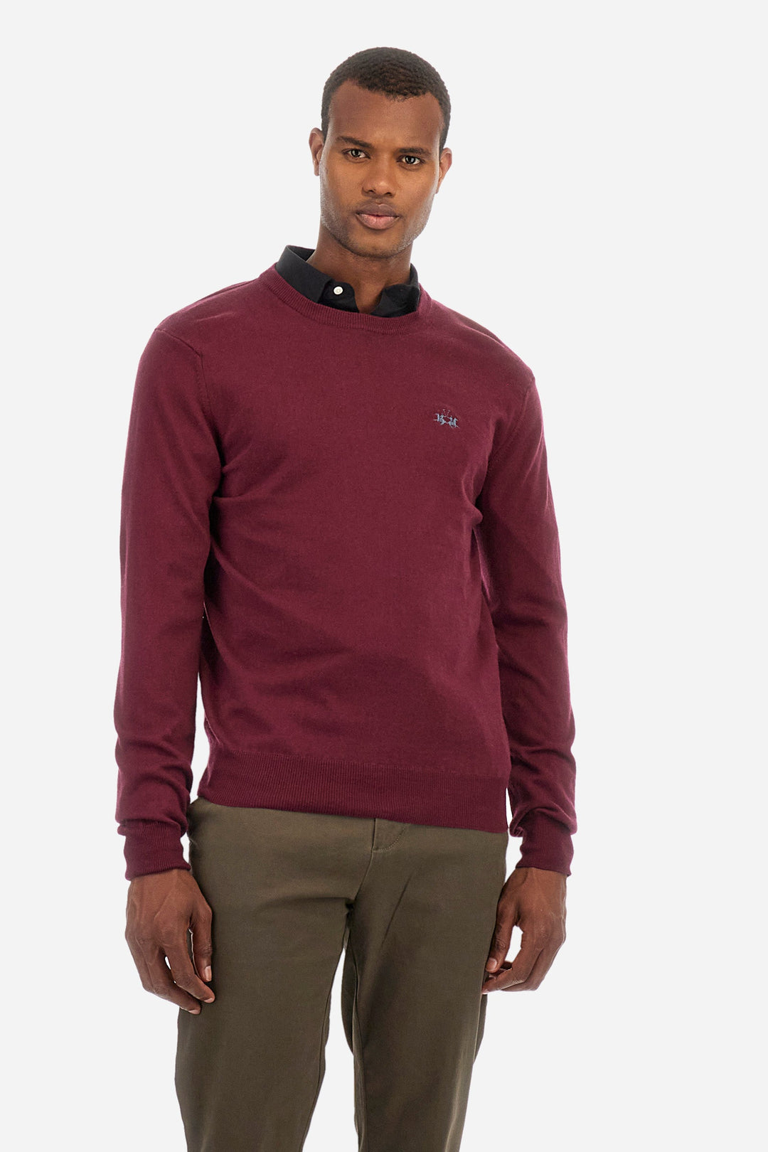 La Martina Sweaters Regular Fit in Cotton Mix - ZAYDEN ZMS002-YW091- Concorde Fashion#color_red-06046