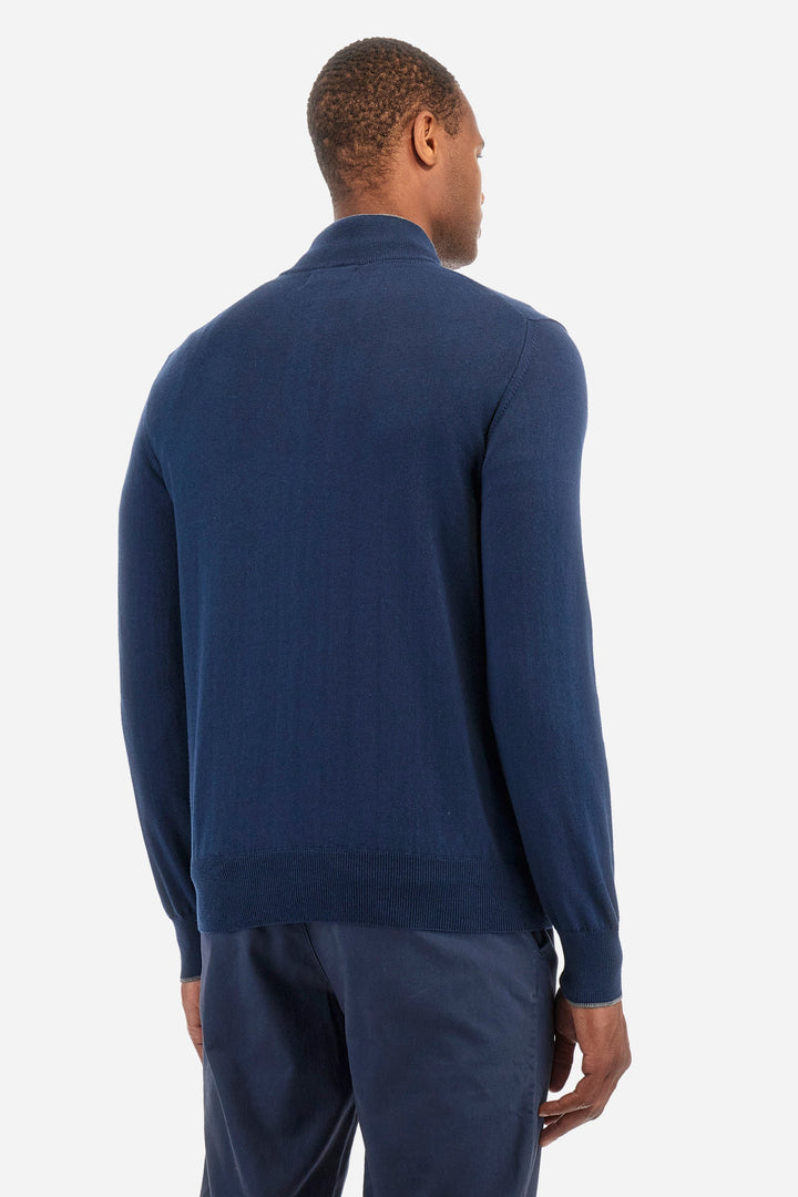 La Martina Sweaters Regular Fit in Cotton Mix - ZAYYIR ZMS003-YW091- Concorde Fashion#color_navy-07017