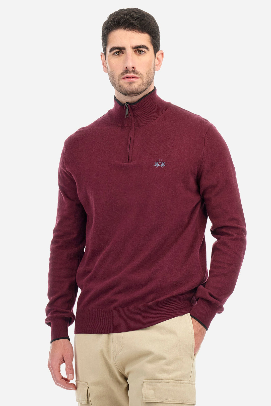 La Martina Sweaters Regular Fit in Cotton Mix - ZAYYIR ZMS003-YW091- Concorde Fashion#color_red-06046
