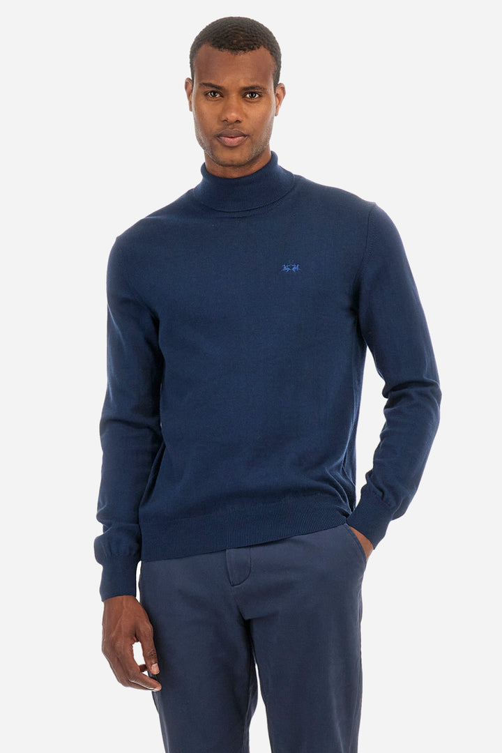 La Martina Sweaters Regular Fit in Cotton Mix - ZAYLE ZMS019-YW091- Concorde Fashion#color_navy-07017