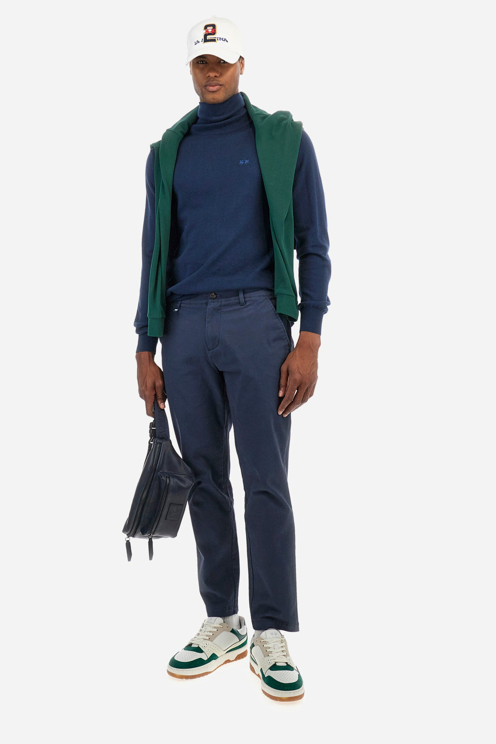 La Martina Sweaters Regular Fit in Cotton Mix - ZAYLE ZMS019-YW091- Concorde Fashion#color_navy-07017