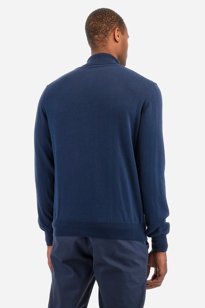 La Martina Sweaters Regular Fit in Cotton Mix - ZAYLE ZMS019-YW091- Concorde Fashion#color_navy-07017