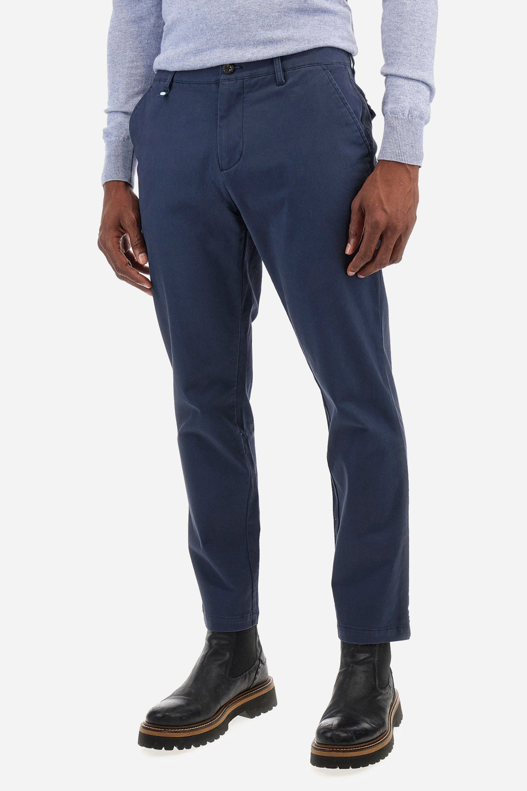 La Martina Chinos Slim Fit in Cotton Mix - ZENOVIO ZMT002-TW492- Concorde Fashion#color_navy-07017