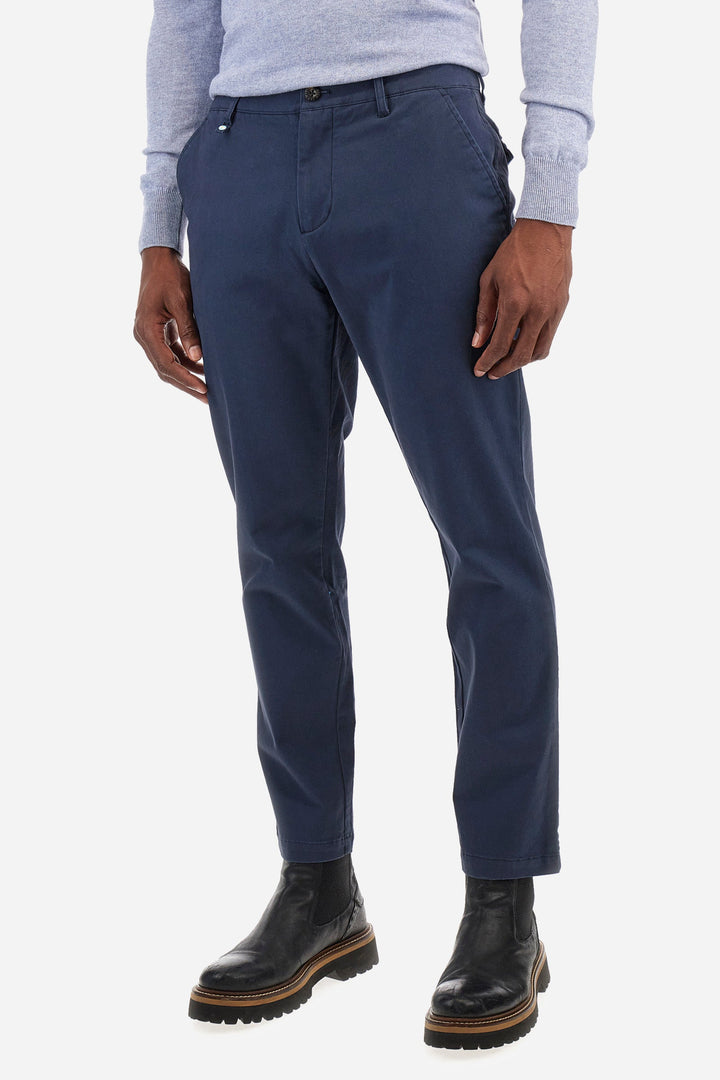 La Martina Chinos Slim Fit in Cotton Mix - ZENOVIO ZMT002-TW492- Concorde Fashion#color_navy-07017
