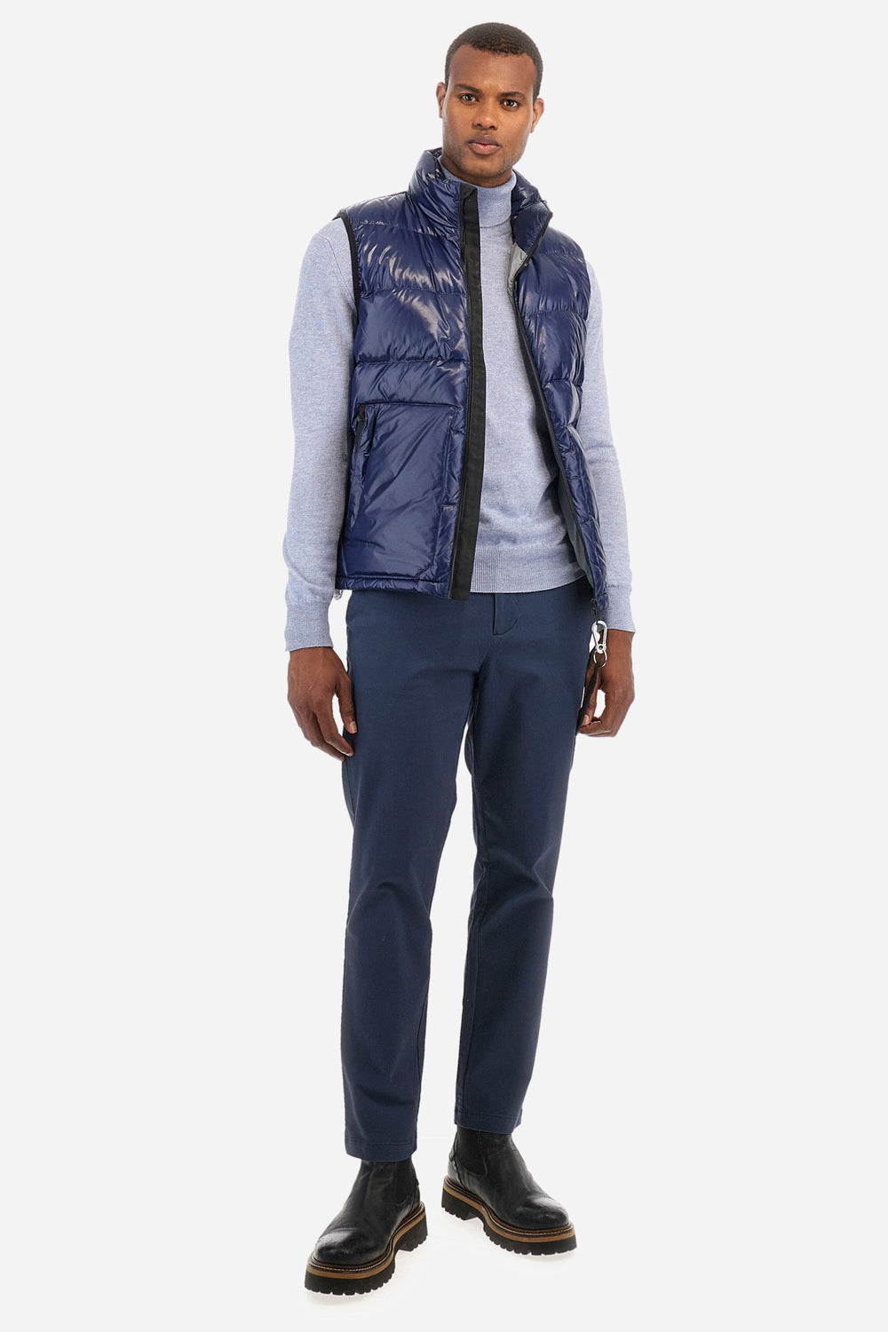 La Martina Chinos Slim Fit in Cotton Mix - ZENOVIO ZMT002-TW492- Concorde Fashion#color_navy-07017