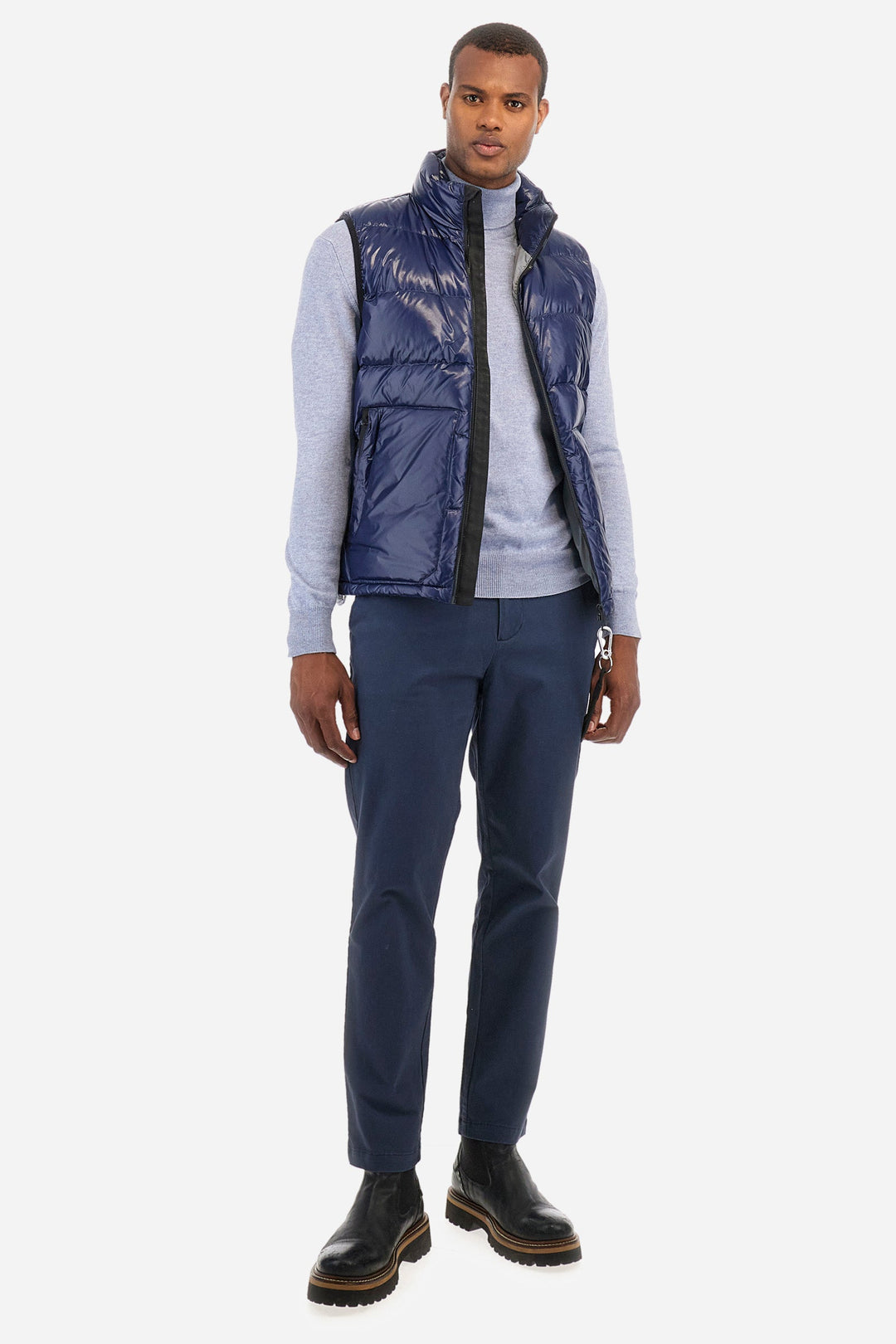 La Martina Chinos Slim Fit in Cotton Mix - ZENOVIO ZMT002-TW492- Concorde Fashion#color_navy-07017