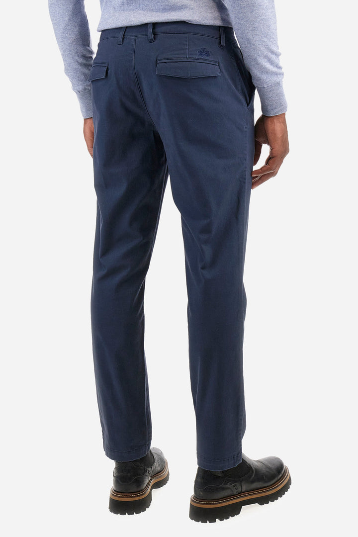 La Martina Chinos Slim Fit in Cotton Mix - ZENOVIO ZMT002-TW492- Concorde Fashion#color_navy-07017