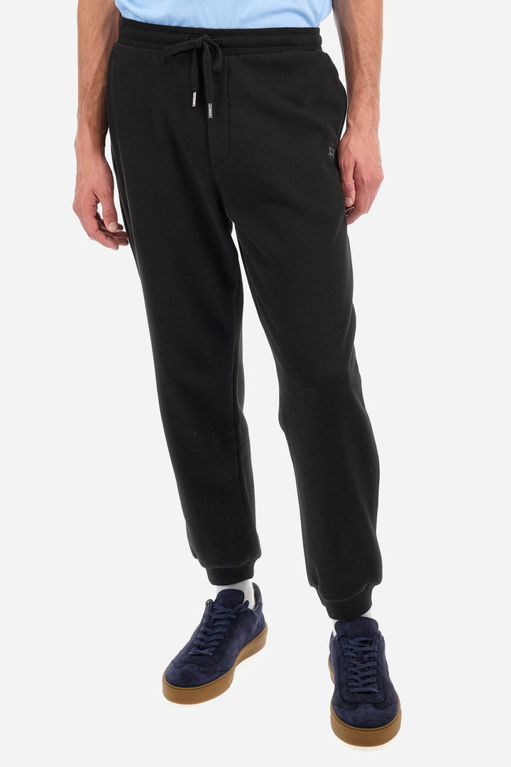 La Martina Jogging Pants Regular Fit in Cotton - ZAKAI ZMT005-FP564- Concorde Fashion#color_black-09999