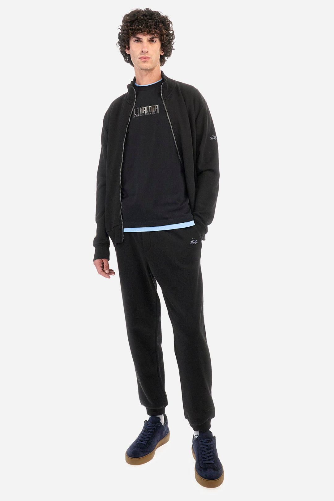 La Martina Jogging Pants Regular Fit in Cotton - ZAKAI ZMT005-FP564- Concorde Fashion#color_black-09999